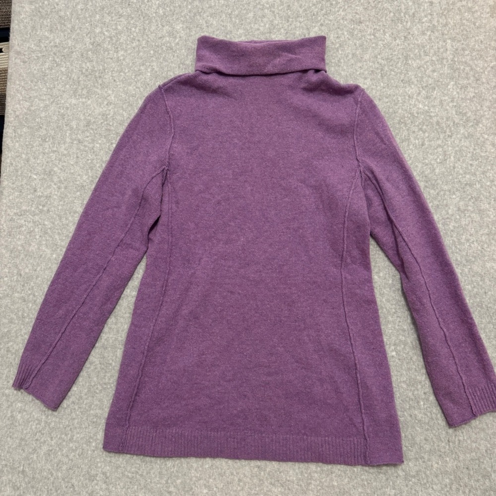J.Jill Purple Wool Cashmere Blend Turtleneck Sweater Italian Yarn Small